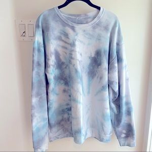 Fleece tie dye oversized sweater